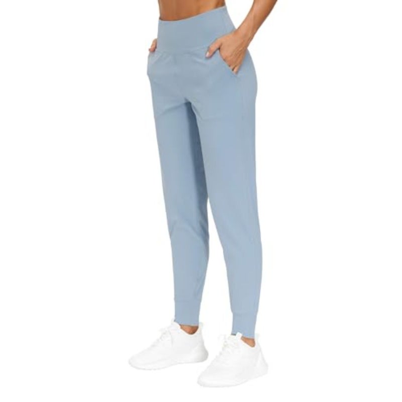 Women's Workout Joggers Pants for Yoga and Running: Lightweight Polyester-Blend, Black, Flattering Fit with Tummy Control, Ultra-Soft Fabric and Tapered Ankle - Image 1