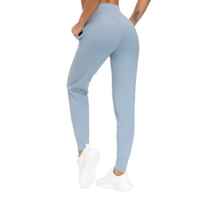Women's Workout Joggers Pants for Yoga and Running: Lightweight Polyester-Blend, Black, Flattering Fit with Tummy Control, Ultra-Soft Fabric and Tapered Ankle - Image 4
