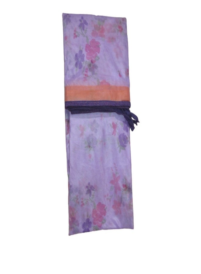 DPK Mosquito Net Four Side Hanging Pure Cotton Printed for Double Bed and Single Bed machardani net with Lace for Mosquito Protection,Room D�cor, 6x7Ft.Purple - Image 2