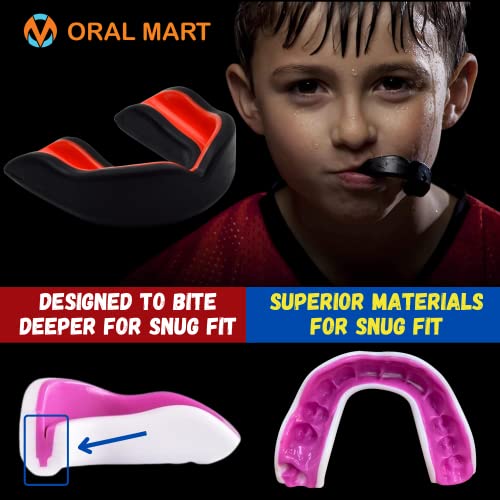 Oral Mart Black/Red Youth Mouth Guard for Kids - Youth Mouthguard for Karate, Flag Football, Martial Arts, Taekwondo, Boxing, Football, Rugby, BJJ, Muay Thai, Soccer, Hockey - Image 5
