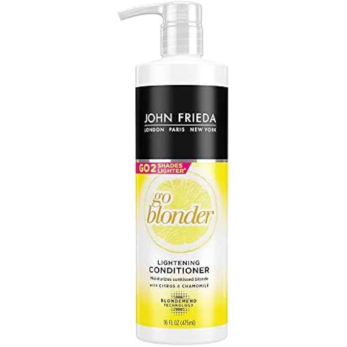 John Frieda SHEER BLONDE GO BLONDER HAIR CONDITIONER, GRADUAL LIGHTENING CONDITIONER FOR BLONDE HAIR, WITH CITRUS AND CHAMOMILE, FEATURING OUR BLONDMEND TECHNOLOGY, 16 OZ - Image 1