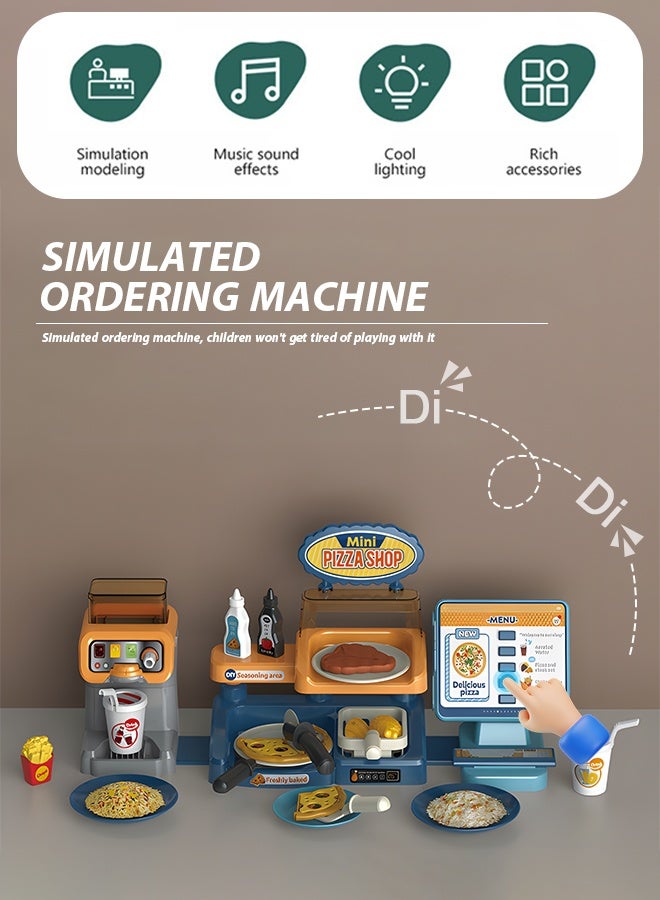 لعبة مطبخ تسجيل نقدي للأطفال، ألعاب مطبخ لصنع البيتزا، ألعاب أطفال أحجية يمكن أن تصدر ضوءًا وموسيقى، امسح البطاقة، مرر سجل النقود، تظاهر بأنها لعبة، ألعاب منزلية، مجموعات ألعاب مطبخ، ألعاب للأطفال الصغار ومرحلة ما قبل المدرسة، لعبة للبنات والأولاد، أفضل الهدايا للعطلات وأعياد الميلاد - Image 3