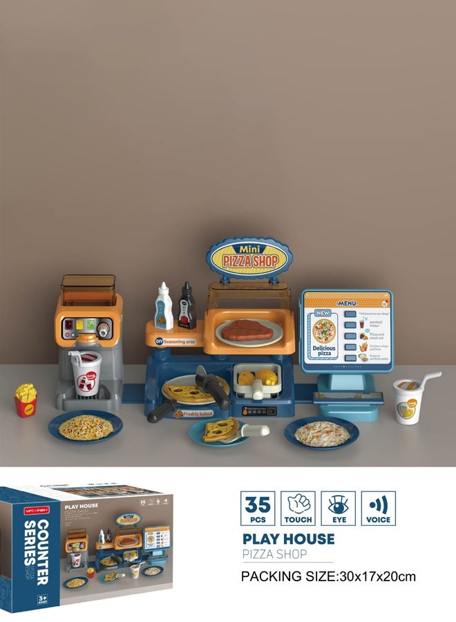 لعبة مطبخ تسجيل نقدي للأطفال، ألعاب مطبخ لصنع البيتزا، ألعاب أطفال أحجية يمكن أن تصدر ضوءًا وموسيقى، امسح البطاقة، مرر سجل النقود، تظاهر بأنها لعبة، ألعاب منزلية، مجموعات ألعاب مطبخ، ألعاب للأطفال الصغار ومرحلة ما قبل المدرسة، لعبة للبنات والأولاد، أفضل الهدايا للعطلات وأعياد الميلاد - Image 2