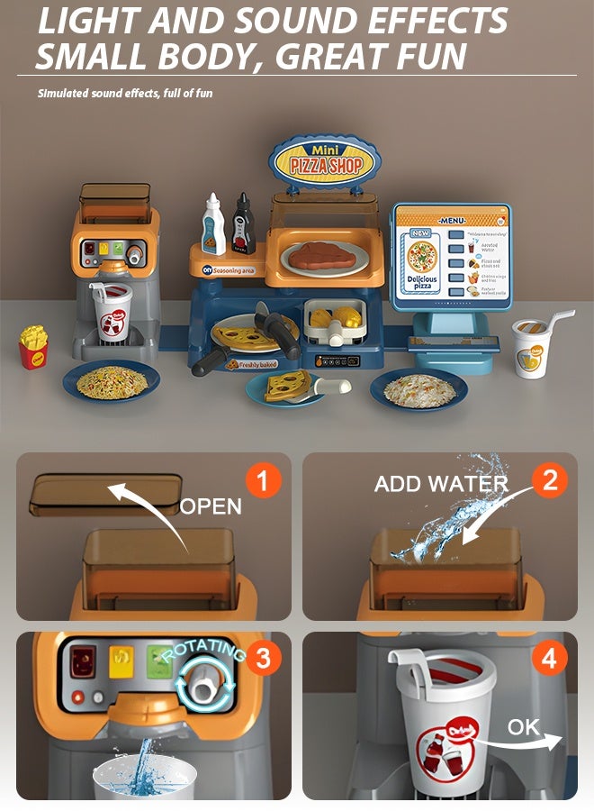 لعبة مطبخ تسجيل نقدي للأطفال، ألعاب مطبخ لصنع البيتزا، ألعاب أطفال أحجية يمكن أن تصدر ضوءًا وموسيقى، امسح البطاقة، مرر سجل النقود، تظاهر بأنها لعبة، ألعاب منزلية، مجموعات ألعاب مطبخ، ألعاب للأطفال الصغار ومرحلة ما قبل المدرسة، لعبة للبنات والأولاد، أفضل الهدايا للعطلات وأعياد الميلاد - Image 4