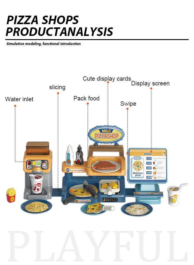 لعبة مطبخ تسجيل نقدي للأطفال، ألعاب مطبخ لصنع البيتزا، ألعاب أطفال أحجية يمكن أن تصدر ضوءًا وموسيقى، امسح البطاقة، مرر سجل النقود، تظاهر بأنها لعبة، ألعاب منزلية، مجموعات ألعاب مطبخ، ألعاب للأطفال الصغار ومرحلة ما قبل المدرسة، لعبة للبنات والأولاد، أفضل الهدايا للعطلات وأعياد الميلاد - Image 5