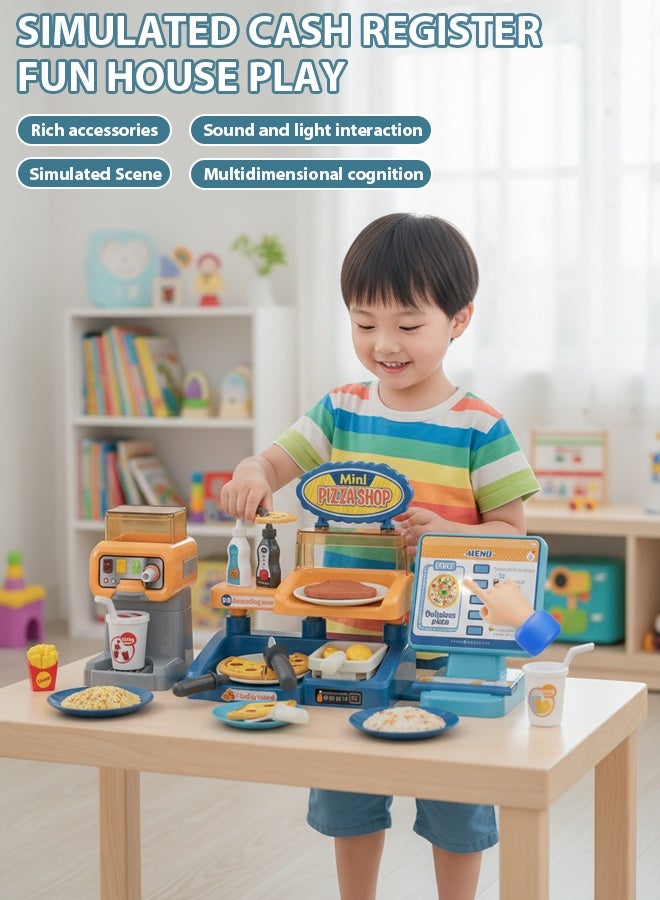 لعبة مطبخ تسجيل نقدي للأطفال، ألعاب مطبخ لصنع البيتزا، ألعاب أطفال أحجية يمكن أن تصدر ضوءًا وموسيقى، امسح البطاقة، مرر سجل النقود، تظاهر بأنها لعبة، ألعاب منزلية، مجموعات ألعاب مطبخ، ألعاب للأطفال الصغار ومرحلة ما قبل المدرسة، لعبة للبنات والأولاد، أفضل الهدايا للعطلات وأعياد الميلاد - Image 1