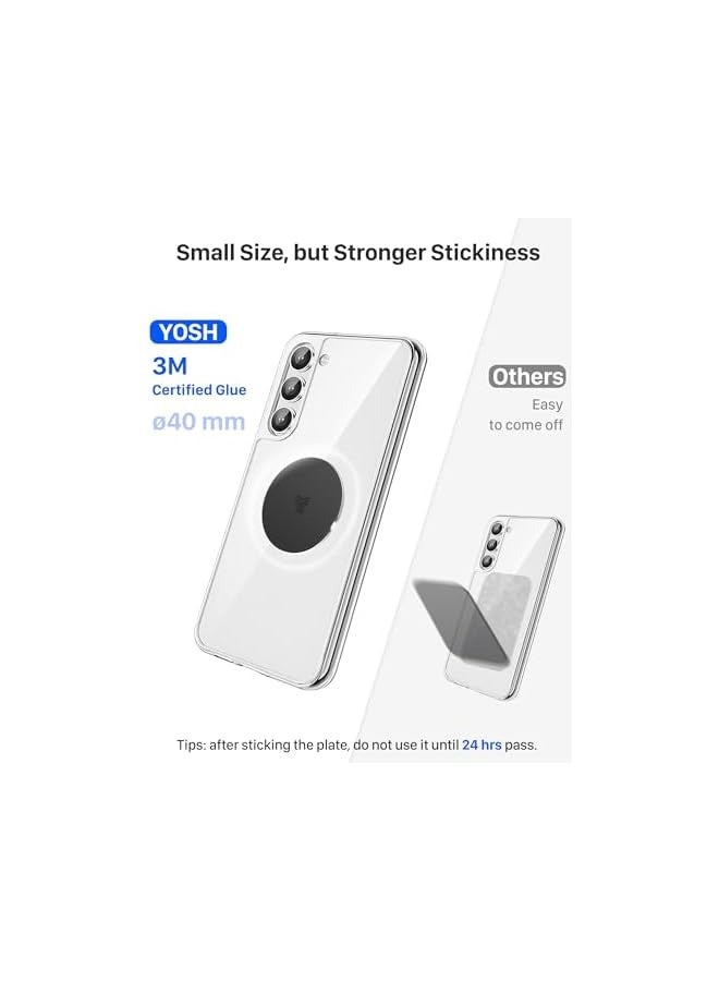 YOSH Car Phone Holder, Magnetic Phone Car Mount Air Vent, Upgraded Strongest Magnets & Super Stable, Phone Holder for Car Vent Compatible with iPhone Huawei Galaxy, Comes with Metal Plates - Image 2