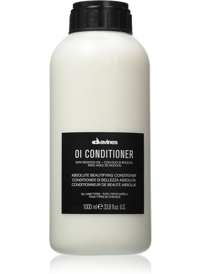 Davines OI Conditioner 1000ml, Nourishing Conditioner with Roucou Oil for All Hair Types, Shine, Hydration, Softness, Smoothness & Silky Hair