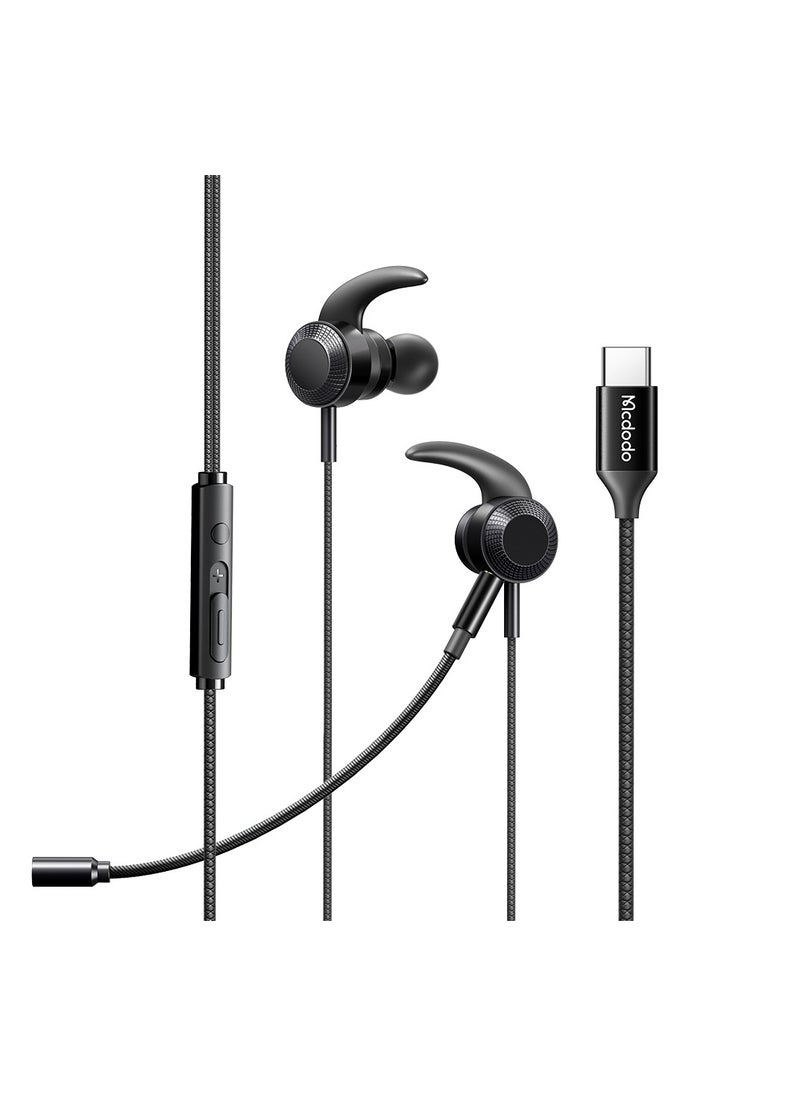 Mcdodo - Digital Gaming Earphone for Type-C 1.2m Aluminum Alloy and TPE Enhanced Bass with High-Resolution Audio Chip Includes 3 Ear Tips - Image 1