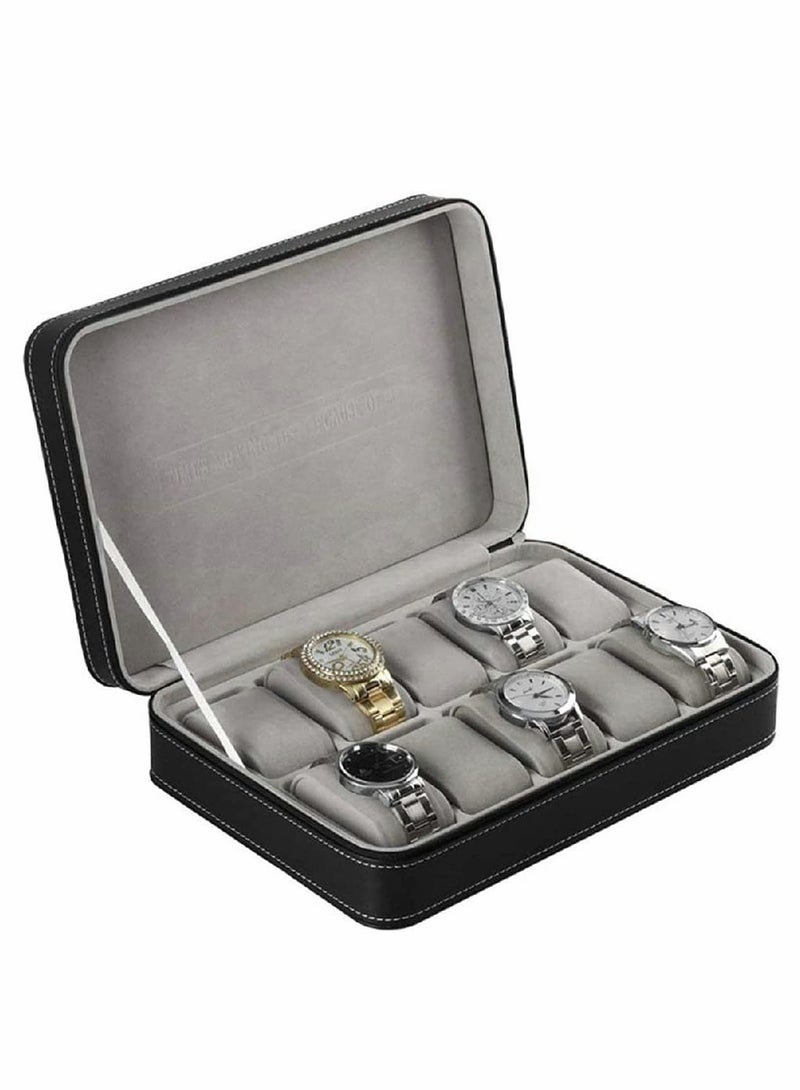 SYOSI Watch Box Organizer for Men Storage Box, Fits All Watch Band and Other Accessories Men Multi-functional Bracelet Display Storage Case 10 Slots - Image 3