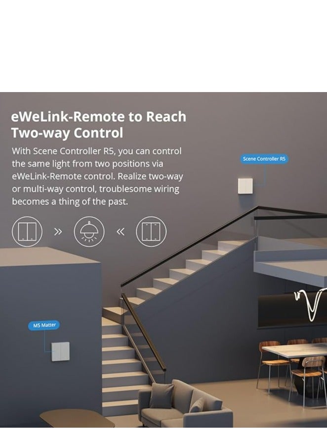 SONOFF M5-3C-86W SwitchMan 3 Gang Smart Wall Switch (Matter), Remote/Voice Control, Share Control, Smart Scene, Countdown Timing, 2.4GHz Wifi, 2200W Max Power, Works with Alexa & Google Home, White - Image 4