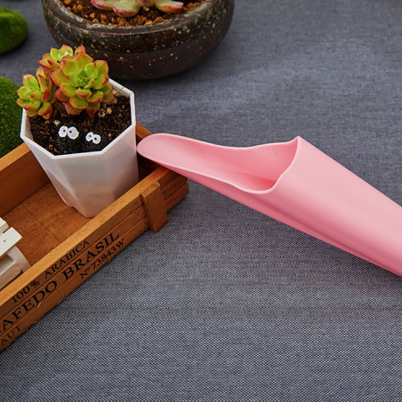 Pink Plastic Gardening Shovel Durable Soil Scoop With Curved Handle Convenient For Planting Digging Succulents Small Garden Tasks Soil Cultivation - Image 3