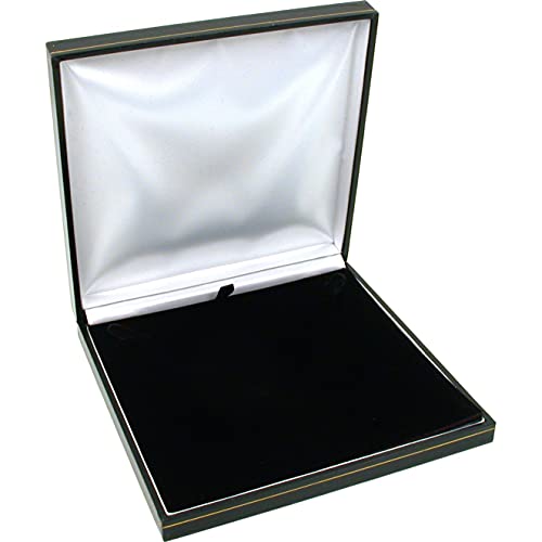 FindingKing Black Leather Necklace Gift Box Jewelry Display Case - Image 1