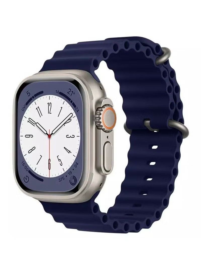 vesus Smart Watch Band 49mm/45mm/44mm/42mm, Blue Contoured Rubber Strap