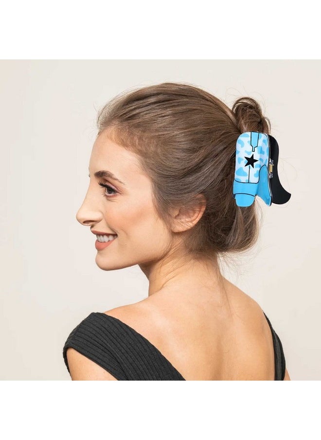 PHALIN - 4/6Pcs Western Hair Claw Clip For Women Cowgirl Hat Boot Large Hair Clips Nonslip Leopard Sunflower Hair Jaw Clamps For Thick Thin Hair (4Pcs B) - Image 1