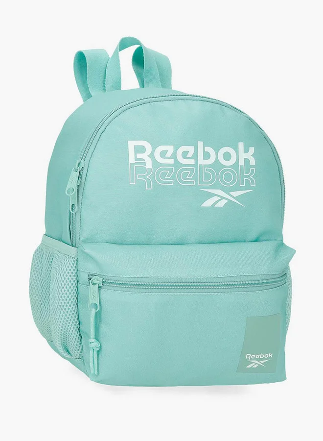 ريبوك Logo Print School Backpack with Adjustable Straps and Zip Closure