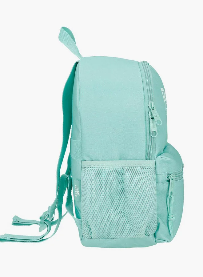 ريبوك Logo Print School Backpack with Adjustable Straps and Zip Closure