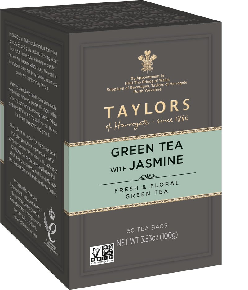 Taylors of Harrogate Green Tea with Jasmine, 50 Teabags - Image 2