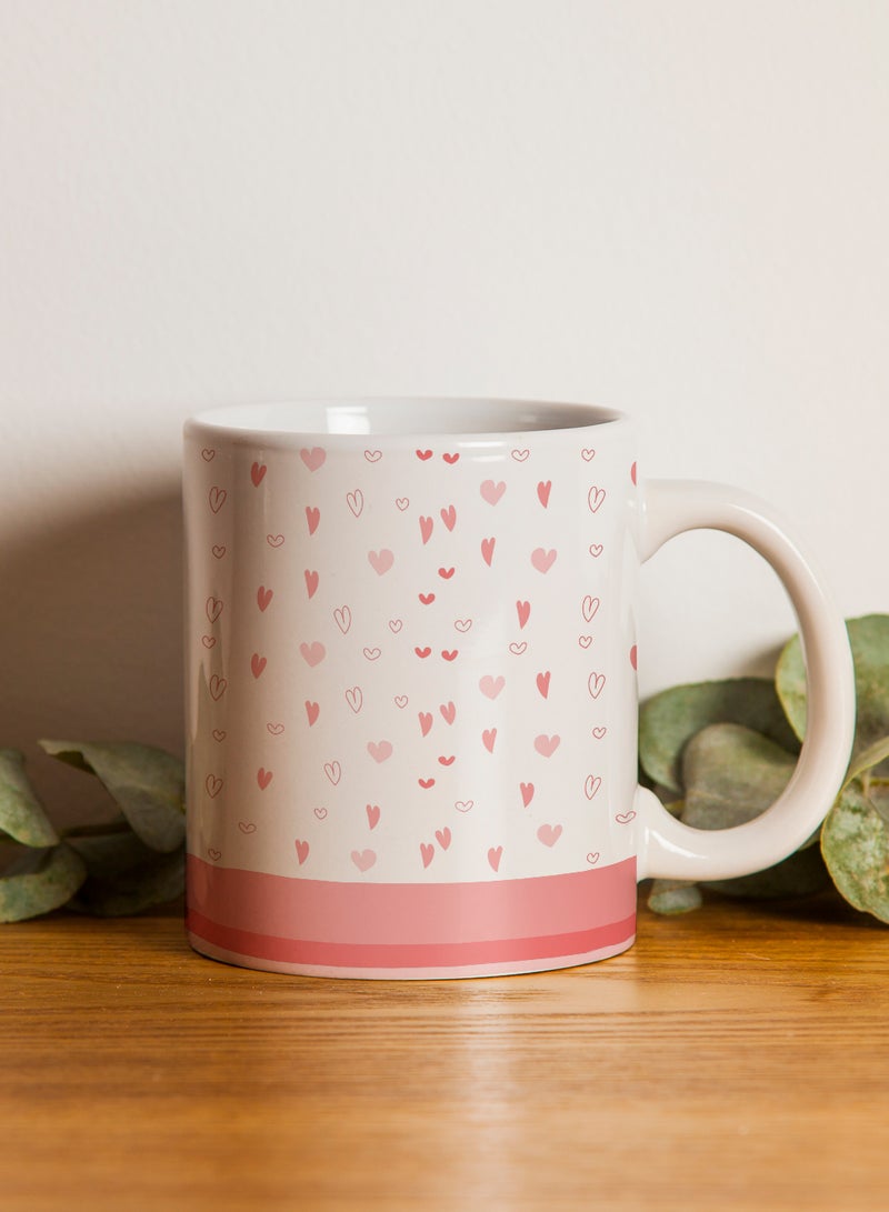 LOWHA 11 oz Ceramic Mug with Hearts Design - Image 2