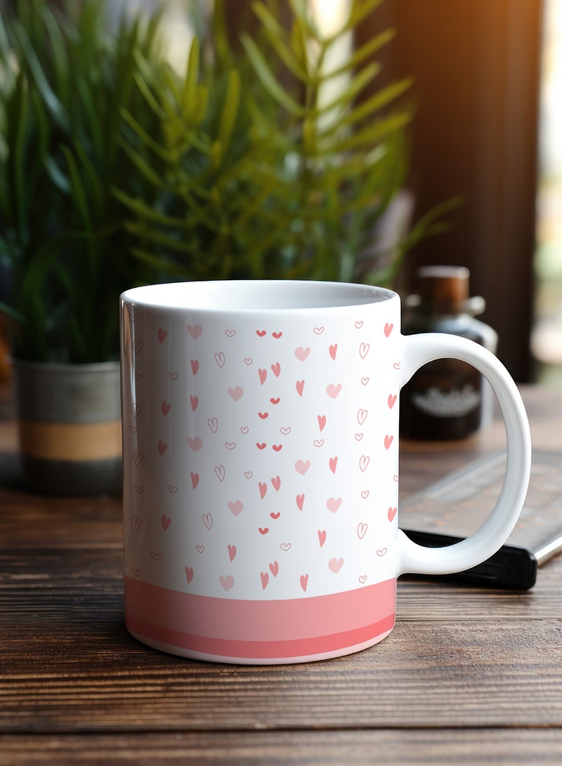 LOWHA 11 oz Ceramic Mug with Hearts Design - Image 3