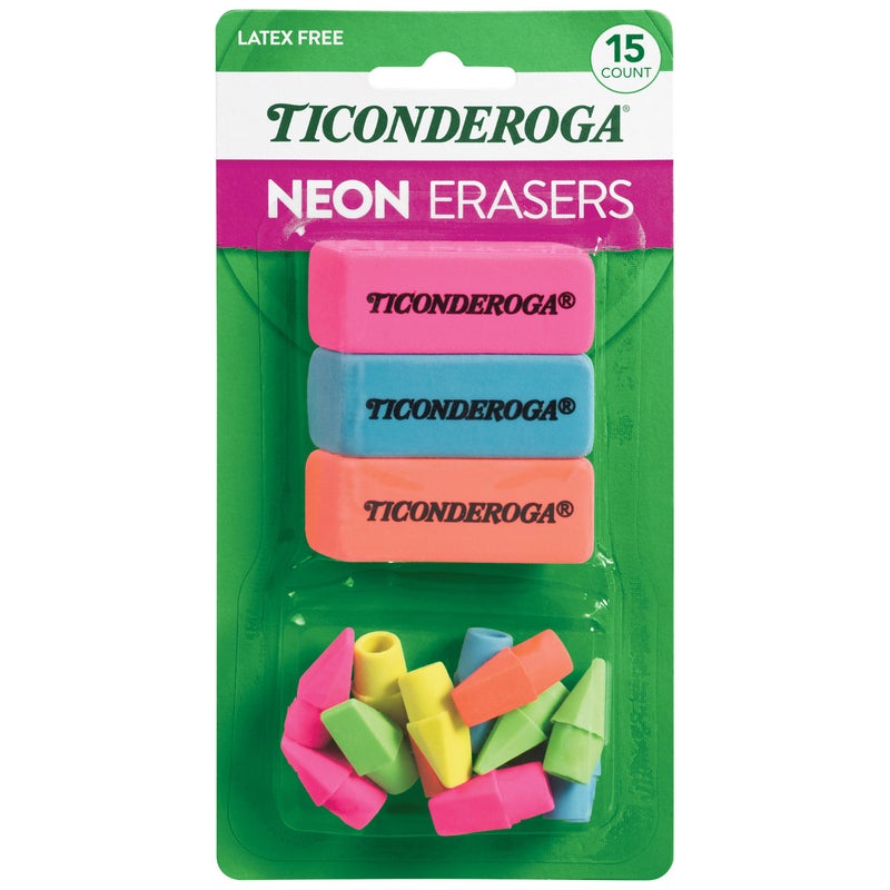 Ticonderoga Dixon Office School Eraser Combination Set 15 Eraser MultiPack Multicolored 38931 - Image 2