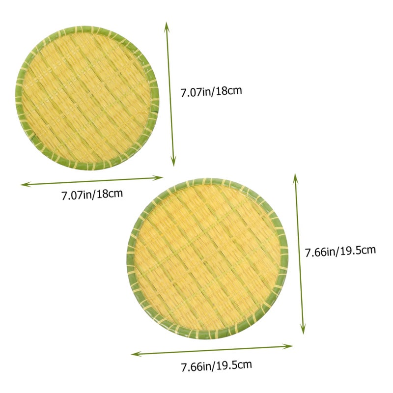 2Pcs Plastic Woven Hotpot Serving Trays Smooth Surface Rustic Decor for Thanksgiving Table - Image 3