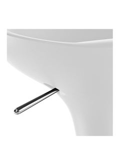 AL WADI FURNITURE Set Of 2 Adjustable Up and Down High Back Scoop Bar Stools Comfortable Swivel Chair With Stainless Steel Base And Footrest - White  - Image 5