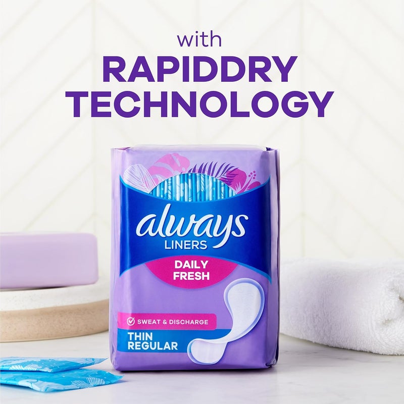 Always Thin Daily Regular Liners - 20 Count Panty Liners for Everyday Freshness - Image 5