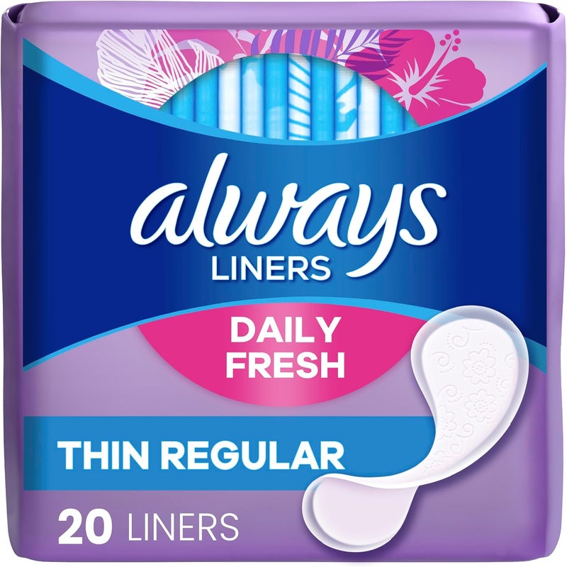 Always Thin Daily Regular Liners - 20 Count Panty Liners for Everyday Freshness - Image 1