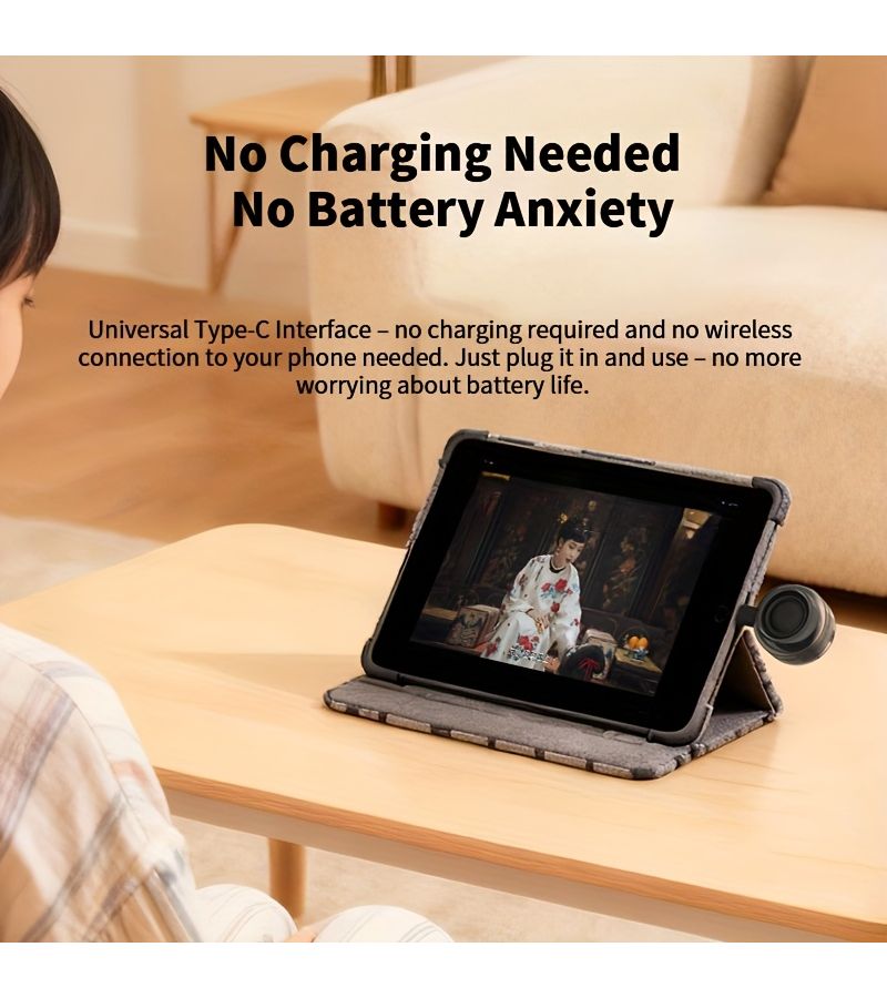 مضخم صوت مدمج يعمل بنظام التوصيل والتشغيل (Plug & Play) للهواتف وأجهزة الكمبيوتر، مع جهارة باس قوية، بدون حاجة للشحن، منفذ USB-C عالمي. - Image 3