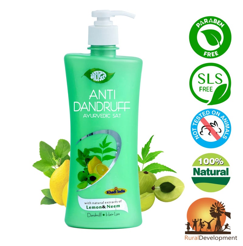 Meghdoot Ayurvedic Anti Dandruff Shampoo Enriched With Extracts of lemon and Neem For Health Scalp Free My Lice, Oily Dandruff Control, Anti Dandruff Shampoo for Men and Women, 500ml, Pack of 1 - Image 4