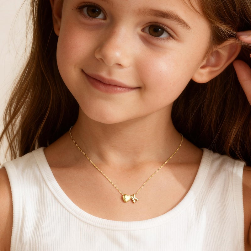M MOOHAM Easter Basket Stuffers Gifts for Teens Kids - Heart Initial Necklaces for Women Girls Jewelry Dainty Letter A Heart Initial Necklace Personalized Birthday Easter Gifts for Women Teen Girls - Image 2