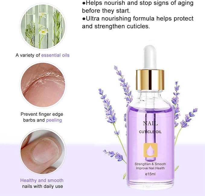 Maggidea Nail Cuticle Oil with Vitamin E B Cuticle Oil for Nails Jojoba Nail Cuticle Oil Moisturizes Cuticle and Nails Skin Strengthens Nails Prevents Hangnails and Chapped 15ML - Image 5