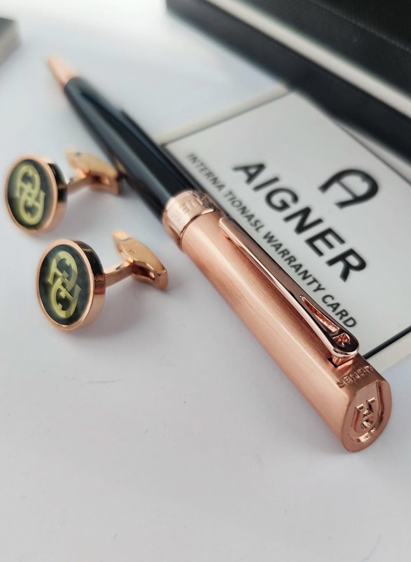 Aignis New Aigner pen and cufflink, latest version 