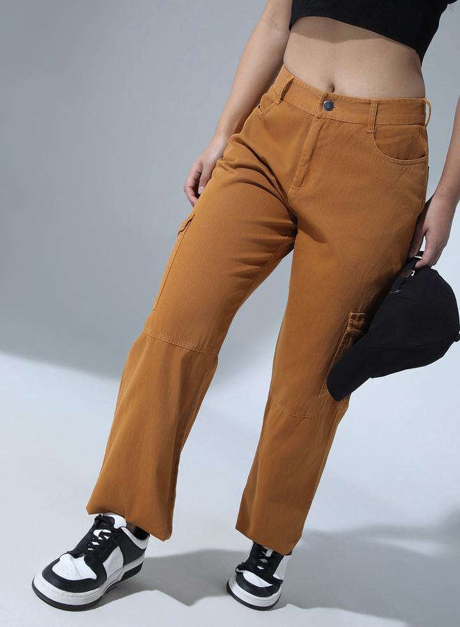 Hubberholme Solid High Rise Cargo Pants - Image 5
