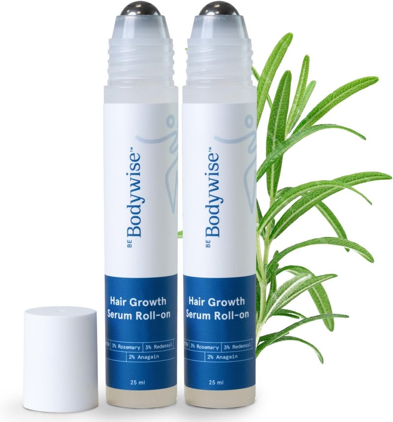 Be Bodywise 3% Rosemary Hair Serum (Roll On) 50ml | 3% Redensyl, 2% Aminexil & 2% Anagain | Thicker & Stronger Hair Growth | Prevents Hair Fall & Stimulates Hair Follicles | Pack of 2 - Image 1