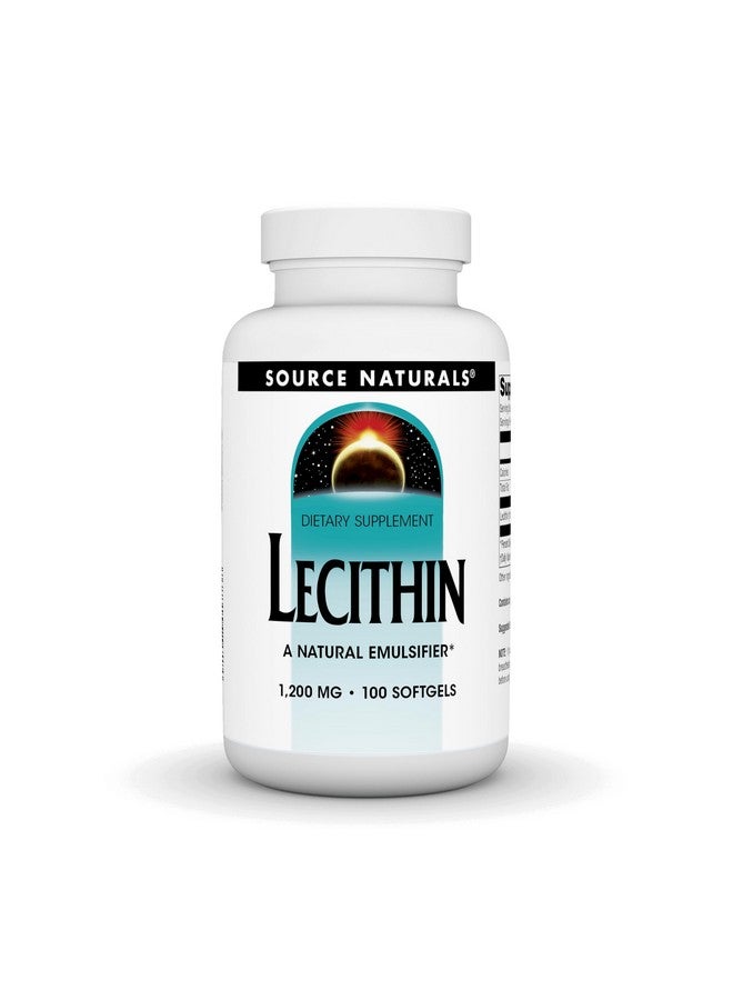 Source Naturals سورس ناتشورالز ليسيثين 1200 ملغ، مستحلب طبيعي - 100 كبسولة لينة - Image 1