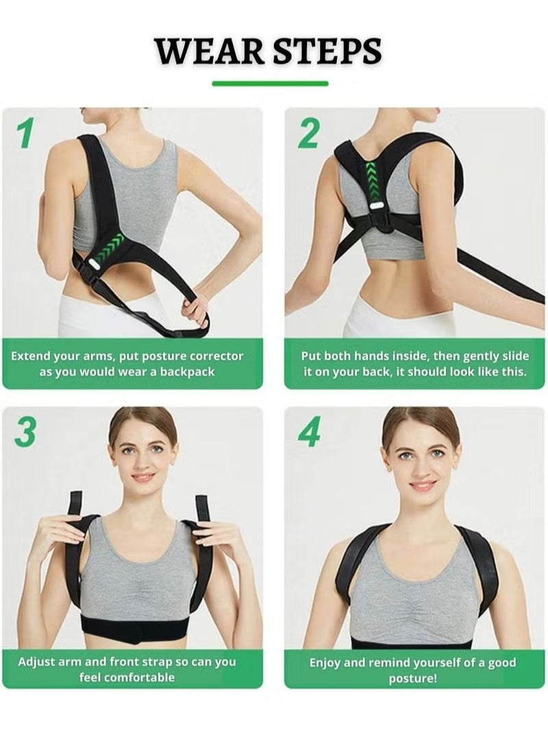 Ome - Back Support Brace and Posture Correction Belt, Relieves Pain Stress and Fatigue with Neck Shoulder Clavicle and Spine Alignment, Reshape Your Body With This Back Straightener and Be Attractive, Fit - Image 1