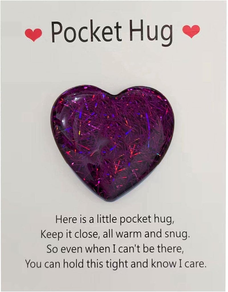 cheekyglo Diy Pocket Hug Hert Crds Vlentines Dy Gift Love Postcrd Warm Greeting Crds H You Vlentines M9i5 Dy Missing Gifts For Him-Purple Stripe free size - Image 1