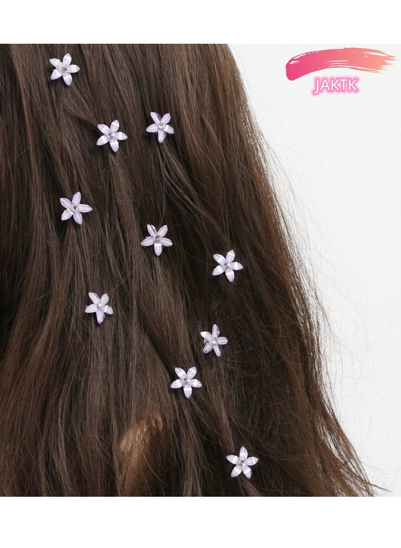 JAKTK 20-Piecs Mini Diamond hair buckle Flower Hair Clips,with Crystal Metal Claw Clips,Sparkling Hair Barrettes Nonslip Side Clip Hair Accessories for Women and Girls - Image 1