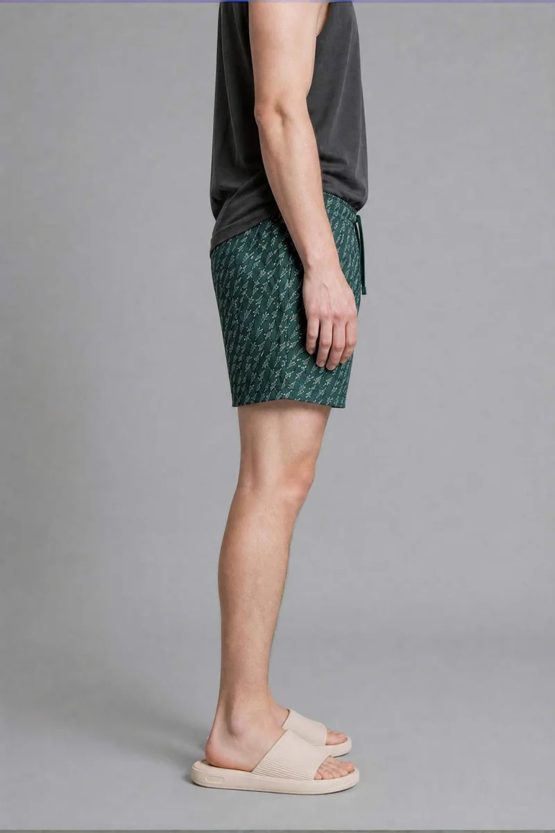 Defacto  Printed Green Short Swim Shorts for Men | Best Price UAE