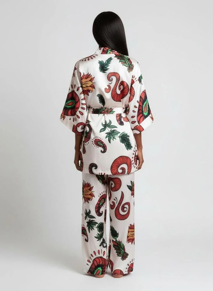 Janara Jones  Paisley Satin Robe for Women | Best Price UAE