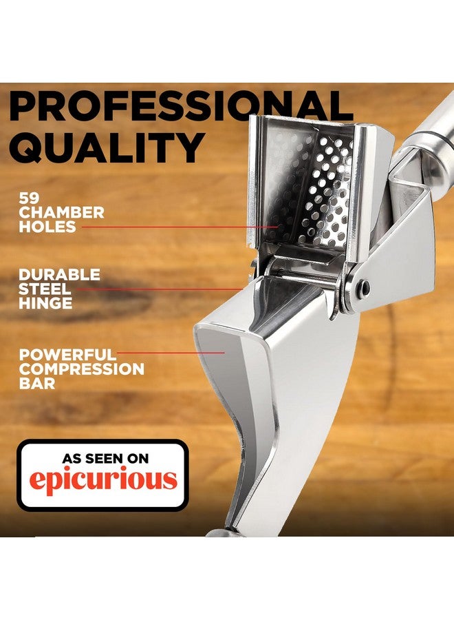 Alpha Grillers Alpha Grillers Best garlic Press & Peeler Set - Solid Stainless Steel Mincer & Silicone Tube Roller To Peel And Crush Your Raw Cloves - Image 3