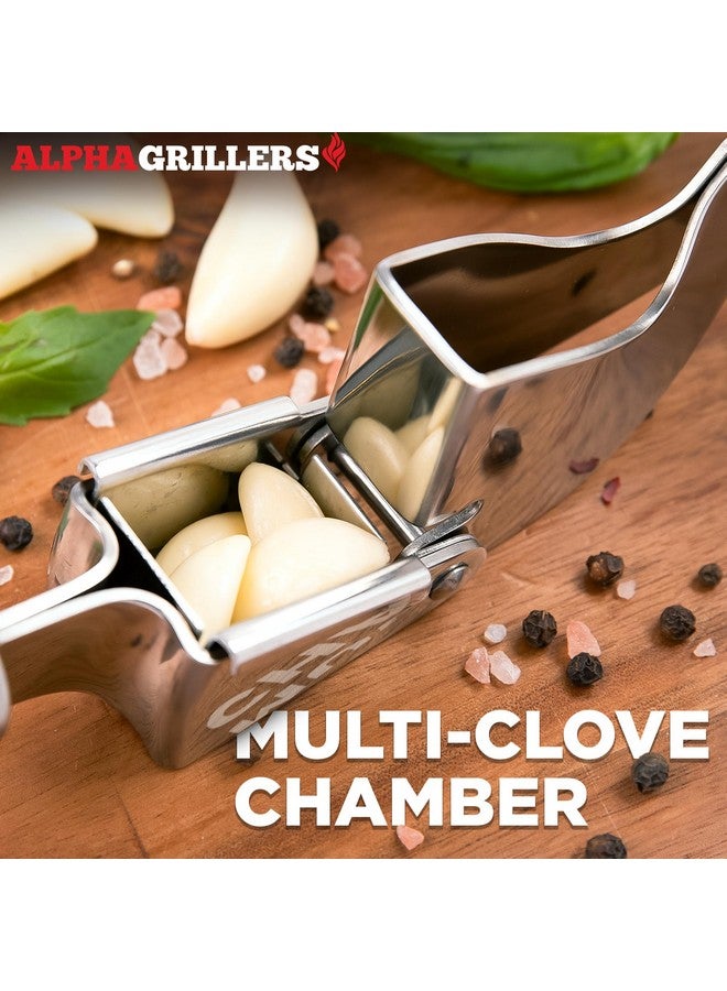 Alpha Grillers Alpha Grillers Best garlic Press & Peeler Set - Solid Stainless Steel Mincer & Silicone Tube Roller To Peel And Crush Your Raw Cloves - Image 4