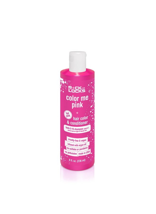 Rock The Locks - Ock The Locks Hair Color & Conditioner (All In One Bottle!) Hot Pink Color Argan Oil To Promote Shine And Strength - Image 1