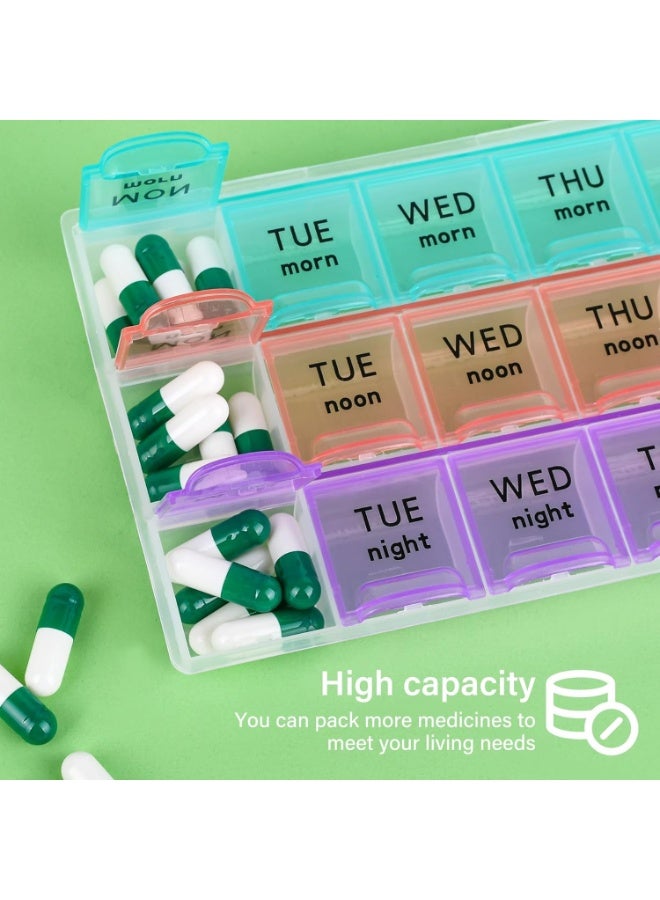 Large Weekly Pill Organizer 3 Times A Day – 7 Day Travel Medicine Pill Box, Moisture-Proof Vitamin and Supplement Storage Case, Portable Pill Container for Medication, Fish Oil & Daily Pills, Secure & Easy Open Design, Ideal for Home and Travel Use - Image 5