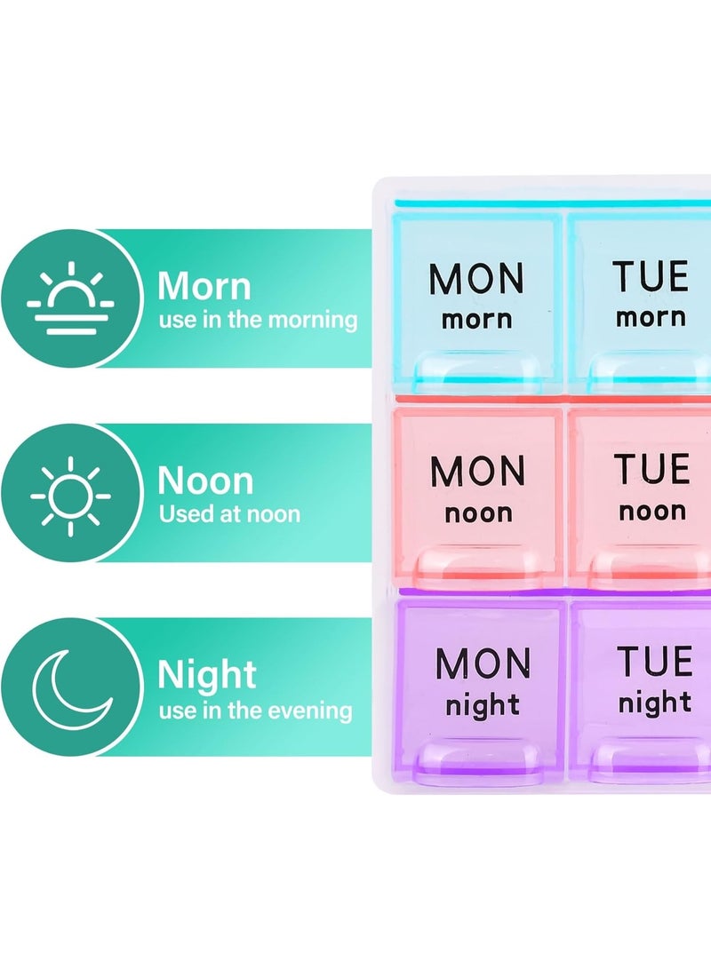 Large Weekly Pill Organizer 3 Times A Day – 7 Day Travel Medicine Pill Box, Moisture-Proof Vitamin and Supplement Storage Case, Portable Pill Container for Medication, Fish Oil & Daily Pills, Secure & Easy Open Design, Ideal for Home and Travel Use - Image 3