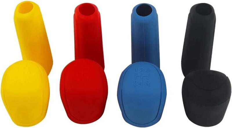 CarOxygen Car Oxygen Car Gear Shift Knob Cover & Hand Brake Cover Set for Women and Men Soild Color Silicone Car Handbrake Cover Gear Shift Knob Cover Protector Universal Anti Slip Car Interior Accessories,Red - Image 4