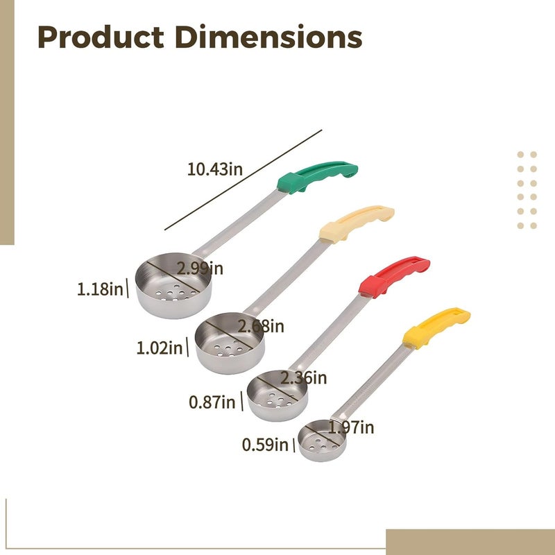 1-4 Oz Stainless Steel Ladles, Perforated, Serving - Image 3