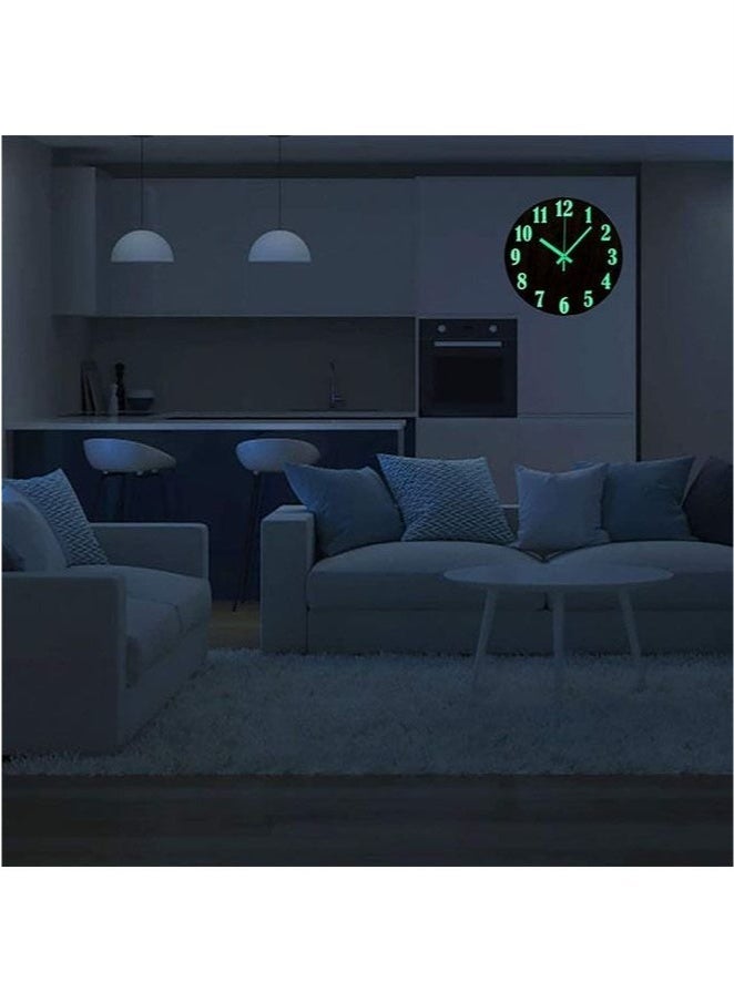 كيلا ساعة حائط مضيئة، تصميم خشبي صامت 12 بوصة، إضاءة ليلية متينة من الخشب الخالص، ساعة حائط دائرية، صامتة لا تصدر صوت تكتكة، سهلة القراءة، مناسبة لغرفة المعيشة أو الفصل الدراسي أو المكتب - Image 3